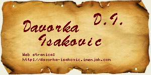 Davorka Isaković vizit kartica